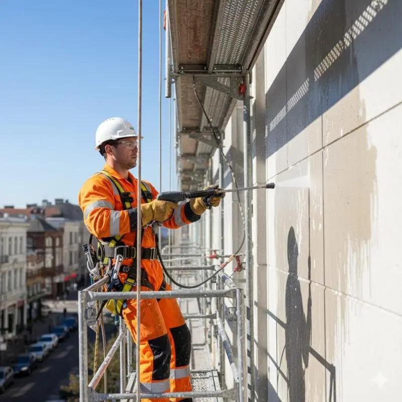 Nettoyage et préparation des façades avant rénovation par BTP Pro Serv