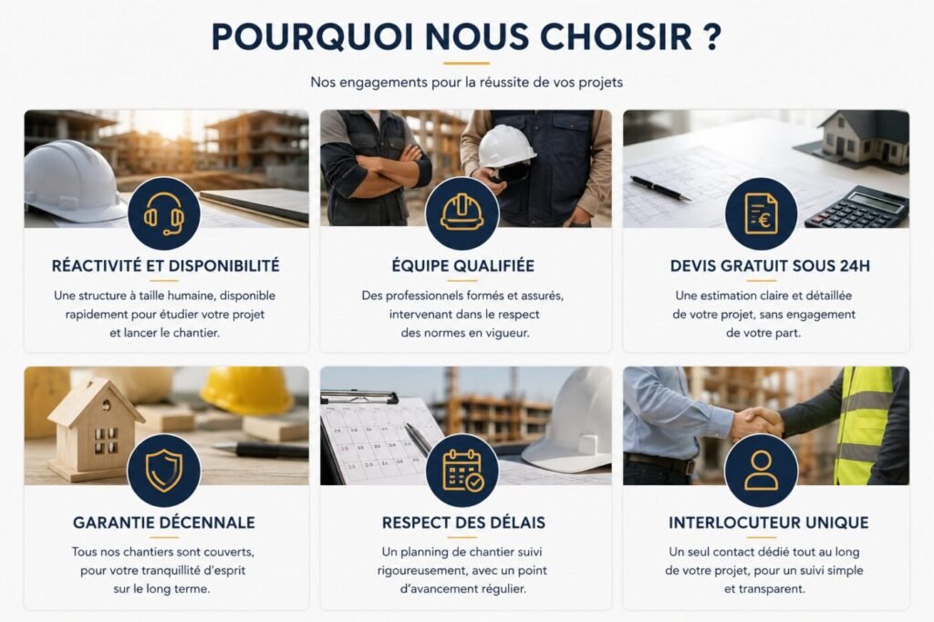 équipe BTP Pro Serv à l’écoute de vos projets de construction et de rénovation