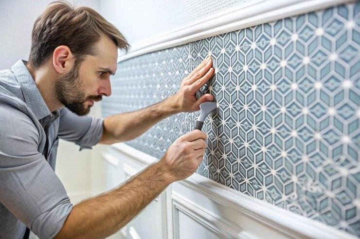 Pose de revêtements muraux décoratifs pour logements et locaux professionnels par BTP Pro Serv
