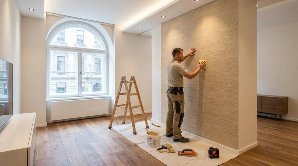 Pose de revêtements muraux pour logements et locaux professionnels par BTP Pro Serv