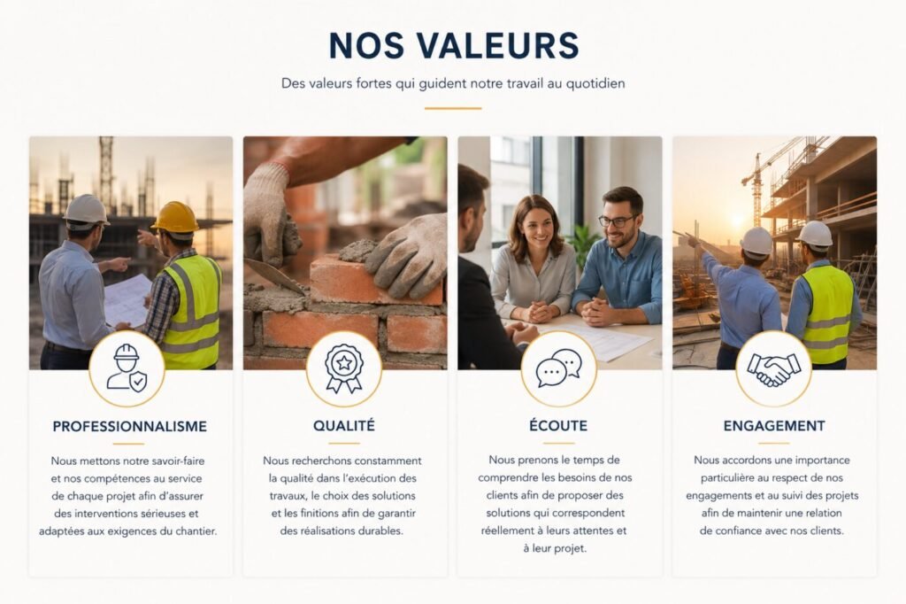 les valeurs de BTP Pro Serv, entreprise BTP en Île-de-France