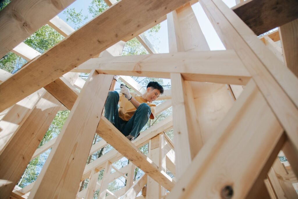 Ouvrier sur un chantier de construction